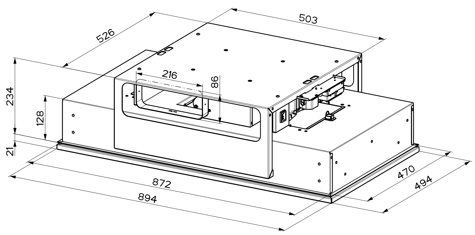 Вытяжка встраиваемая Faber INSIDE UP WH KL A90
