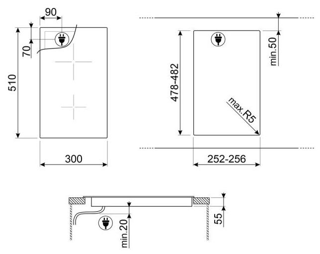 SMEG SI2321D Индукционная варочная панель, 30 см, прямой край