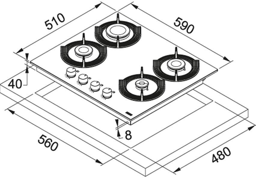 Газовая варочная поверхность FRANKE FHMF 604 4G C WH